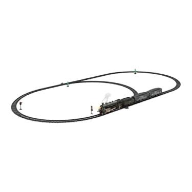 Imagem de Kokiya a vapor de brinquedo, conjunto de elétrico, com fumaça, luzes e sons, com trilhos para festivais, Preto Cinza