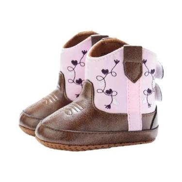 Imagem de Botas Para Bebês Recém-Nascidos Solas Macias Antiderrapantes Sapatos D