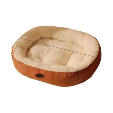Imagem de Cama Oval De Pelúcia Para Cães E Gatos, Almofada Lavável Para Todas as