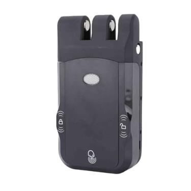 Imagem de POCREATION BT Smart Fechadura Biométrica, Fechadura Cilíndrica Sem Chave Com 5 Métodos de Abertura Automática, Sem Fio para Casa e Escritório (Preta)