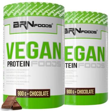 Imagem de Kit 2x Proteína Vegana  Vegan Protein 900g  BRN Foods, Chocolate