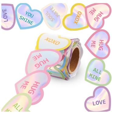 Imagem de Fuutreo Bordas de quadro de avisos de coração de dia dos namorados de 10 metros, decoração de borda de avisos de coração, acabamento recortado para escola, festa, casamento, casamento, sala de aula