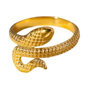 Imagem de Anel De Cobra Gótico Dourado Em Aço Inoxidável À Prova d'Água Para Mul