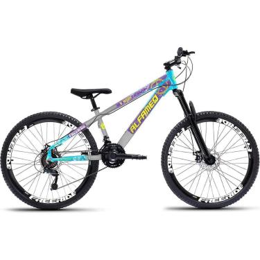 Imagem de Bicicleta Alfameq Na Qubrada Freeride de Grau Aro 26 Freio a Disco 21 Marchas Câmbios Shimano-Unissex