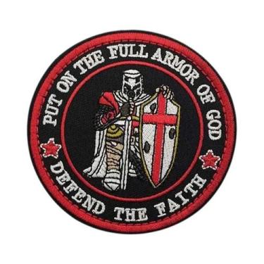 Imagem de Patch De Moral Tático Militar Bordado De Cavaleiros Templários De Jeru