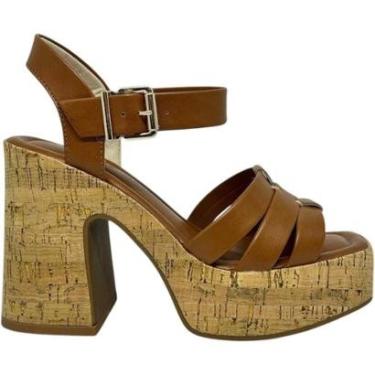 Imagem de Sandália Feminina Casual Dia a Dia Passeio Trabalho Salto Alto Plataforma Ramarim 2535204-Feminino