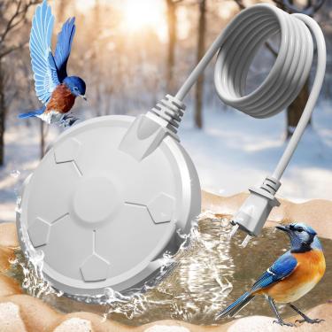 Imagem de Daoeny Aquecedor de banho de pássaros, aquecedores de banho de pássaros de 120 W para atividades ao ar livre no inverno, aquecedor de água para banheiras de pássaros de alumínio coberto, descongelador