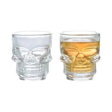 Imagem de Copo De Shot Em Formato De Caveira De Cristal Transparente Para Vinho,