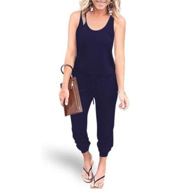 Imagem de Macacão Feminino PRETTYGARDEN Regata Azul Marinho G