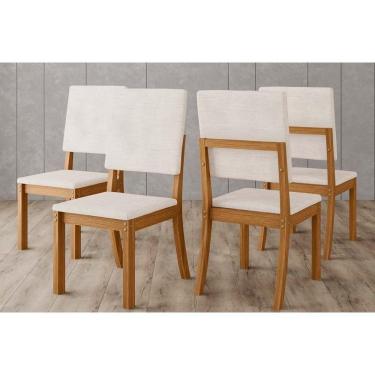 Imagem de Kit 4 Cadeiras De Cozinha Milla Nature-linho Bege - Henn