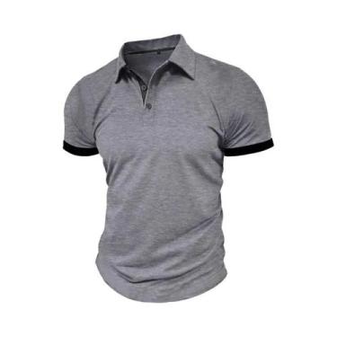 Imagem de Camisa Polo Masculina Oversize De Verão, Manga Curta, Cor Sólida, Resp