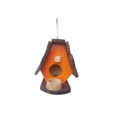 Imagem de Mini Casinha de Passarinho Feita de Madeira para Decoração Casa Decora