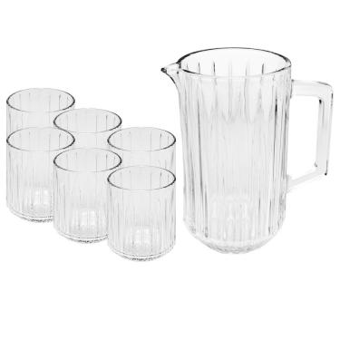 Imagem de Conjunto Jarra com 6 Copos de Cristal Bangkok 1,45L/300ml