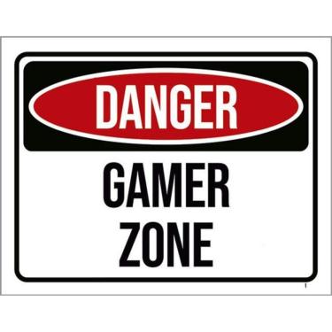 Imagem de Kit 3 Placas Danger Gamer Zone 36X46