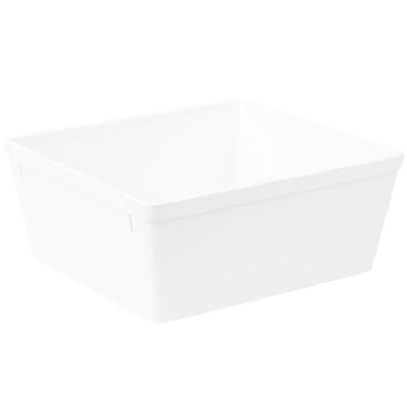 Imagem de Travessa Retangular 1,4L Branca Coza Uno Plástico Saladeira