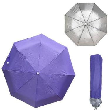 Imagem de Sombrinha Guarda Chuva Bolsa Protecão Uv Solar 8 Varetas, Lilás