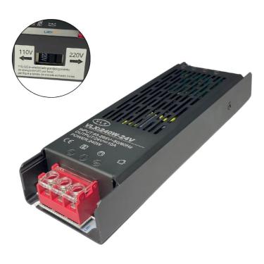 Imagem de Fonte Chaveada Slim 24v 10a 240w Bivolt P Fita Led E Cftv