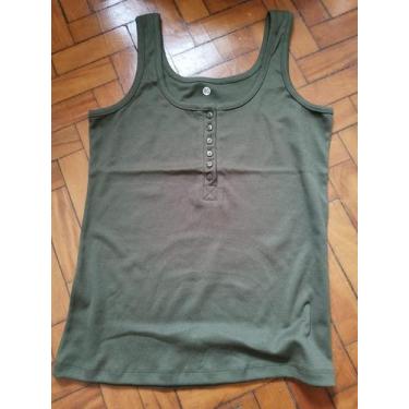 Imagem de Regata Canelada Ribana sem bojo com botões Eva - Atrevida Modas, Verde