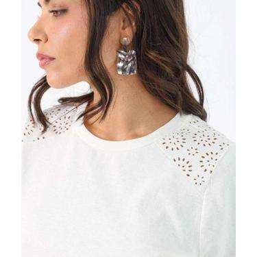 Imagem de Blusa Feminina Recorte Manga Curta Marisa Off White-22027, Off white, 