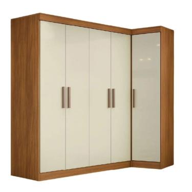 Imagem de Guarda Roupas Modulado de Canto Madrid com 5 Portas e 2 Gavetas Maxel