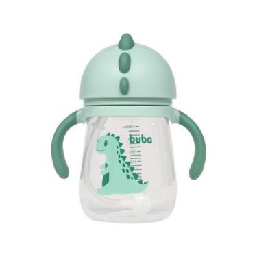 Imagem de Copo Infantil Dino 240ml Buba Alça Removível Canudo Silicone Válvula A
