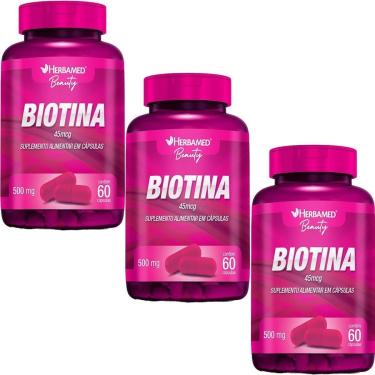 Imagem de Kit 3X Biotina 45mcg - 60 Cápsulas - Herbamed-Masculino