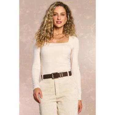 Imagem de BLUSA MANGA LONGA DOCE TRAMA DECOTE QUADRADO FEMININA-Feminino