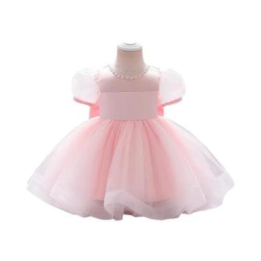 Imagem de Vestido De Festa Branco Para Menina Pequena, Batizado, Com Laço, 1º An