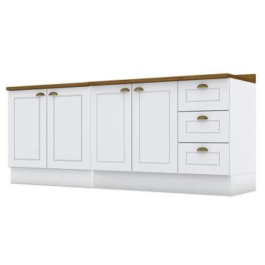 Imagem de Balcão de cozinha 80cm e 120cm Americana com Tampo Nature - Henn