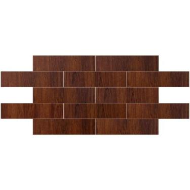 Imagem de Tijolinho Madeira Jacarandá Adesivo Flexivel p Parede 30x7,5cm - 12 Un