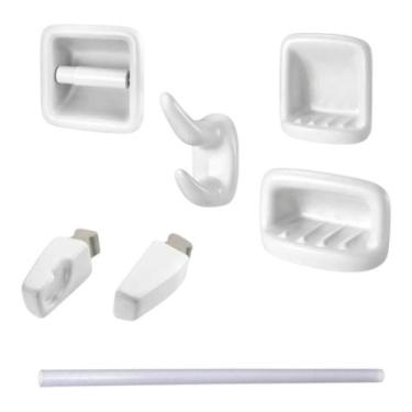 Imagem de Kit Acessórios Louca Banheiro Incepa Branco 6 Peças Embutir