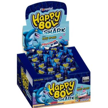 Imagem de Chiclete Florestal Happy Bol Shark Tutti Frutti 140G