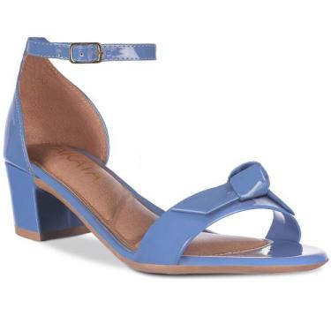 Imagem de Sandalia Feminina Salto Baixo Casual Tira No Macio Verniz Confortavel 