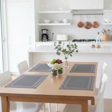 Imagem de Jogo Americano Prata Mod0009A Peça Pronta 0,30x0,45m Vinil PVC - Plast