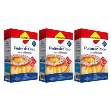 Imagem de Kit 3 mistura pudim de coco diet leite condensado 135g lowçucar