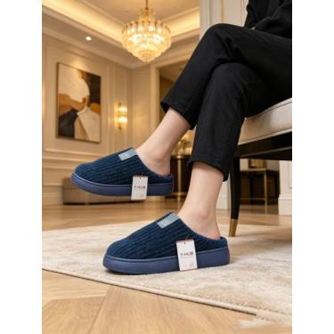 Imagem de Pantufa Adulto Aveludada Unissex Pantufa Super Confortável Com Solado 