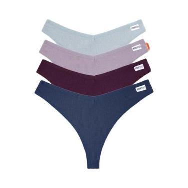 Imagem de Conjunto De Calcinhas De Algodão Waffle Para Mulheres, Sexy, Com Cintu