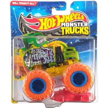 Imagem de Carrinho de Brinquedo Monster Truck Will Trash It All para Corridas e Saltos com Rodas Gigantes Mattel