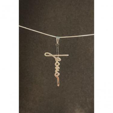 Imagem de Pingente Floratta Joias Nome de Jesus em Aço Inox 3,8CM X 2,3CM Prata Unissex