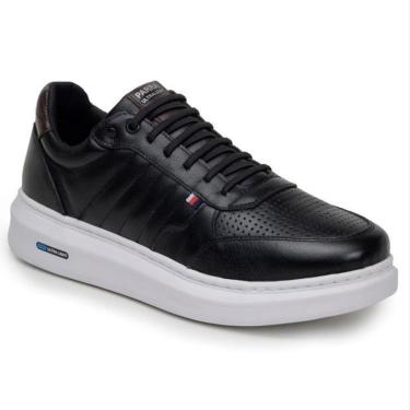 Imagem de Tênis Masculino Couro Legitimo Casual Detalhado-Masculino
