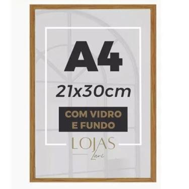 Imagem de Kit 3 Molduras Quadro A4 21x30 Com Vidro Poster Certificado - Marrom -