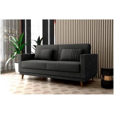 Imagem de Sofá-cama 3 Lugares Casal Reclinável Facto e Linho Matrix Esther, Pret