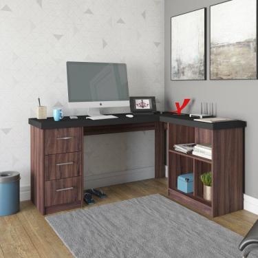 Imagem de Escrivaninha 3 Gavetas com Nichos Flex Mali Artany