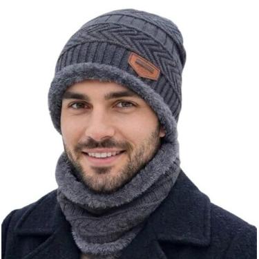 Imagem de Kit Touca Boina Gorro Cachecol Beanie Forrada Inverno Femin. - Modas F