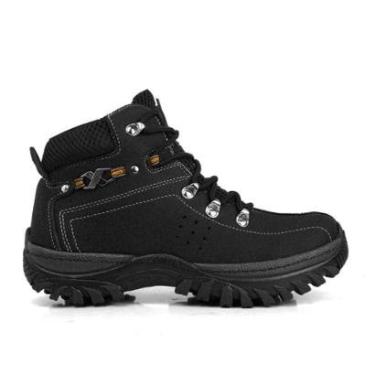 Imagem de Bota Segurança Masculino Coturno Tratotado Trilha Rapel Solado Costurado Cano Médio-Mas...