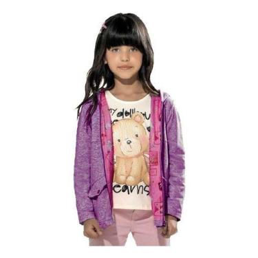 Imagem de Jaqueta Blusa Cardigan Infantil Inverno Menina Tamanh 1 A 12 - anjo da