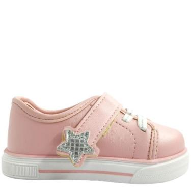 Imagem de Tênis Infantil Menina Casual/Retro Dia a Dia Molekinha 2732.203, Rosa,