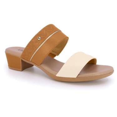 Imagem de Tamanco usaflex salto bloco ref mm0804 feminino, 38, Marrom escuro