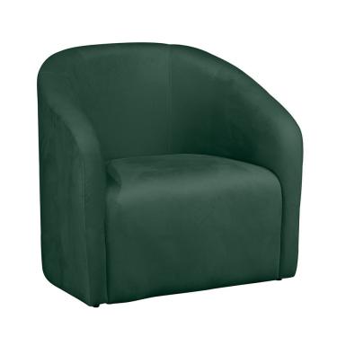 Imagem de Poltrona Decorativa Loren Orgânica para Sala de Estar em Veludo Confortável Verde Loja...