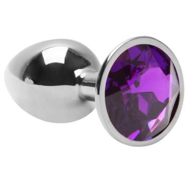 Imagem de Plug Anal Para Iniciante Pequeno em Metal Cromado com Pedra Brilhante 